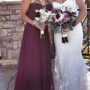 Jasmine Wine color bridesmaid dress